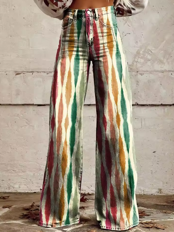 Diana Aardetint Ripple Pantalon Large - pantalon décontracté élégant et confortable pour toutes les occasions