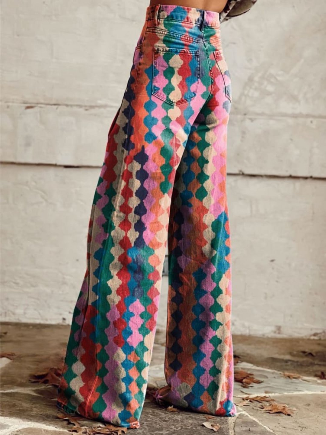 Isla | Pantalon Palazzo Vintage Style Arc-en-ciel pour un look élégant