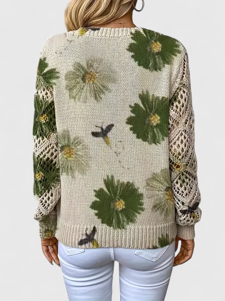 Aurélie | Pull élégant et stylé avec magnifique motif de fleurs