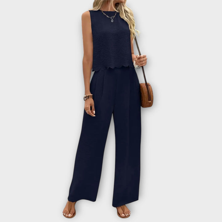 Vest met Bloemblaadjesrand & Lange Broek
