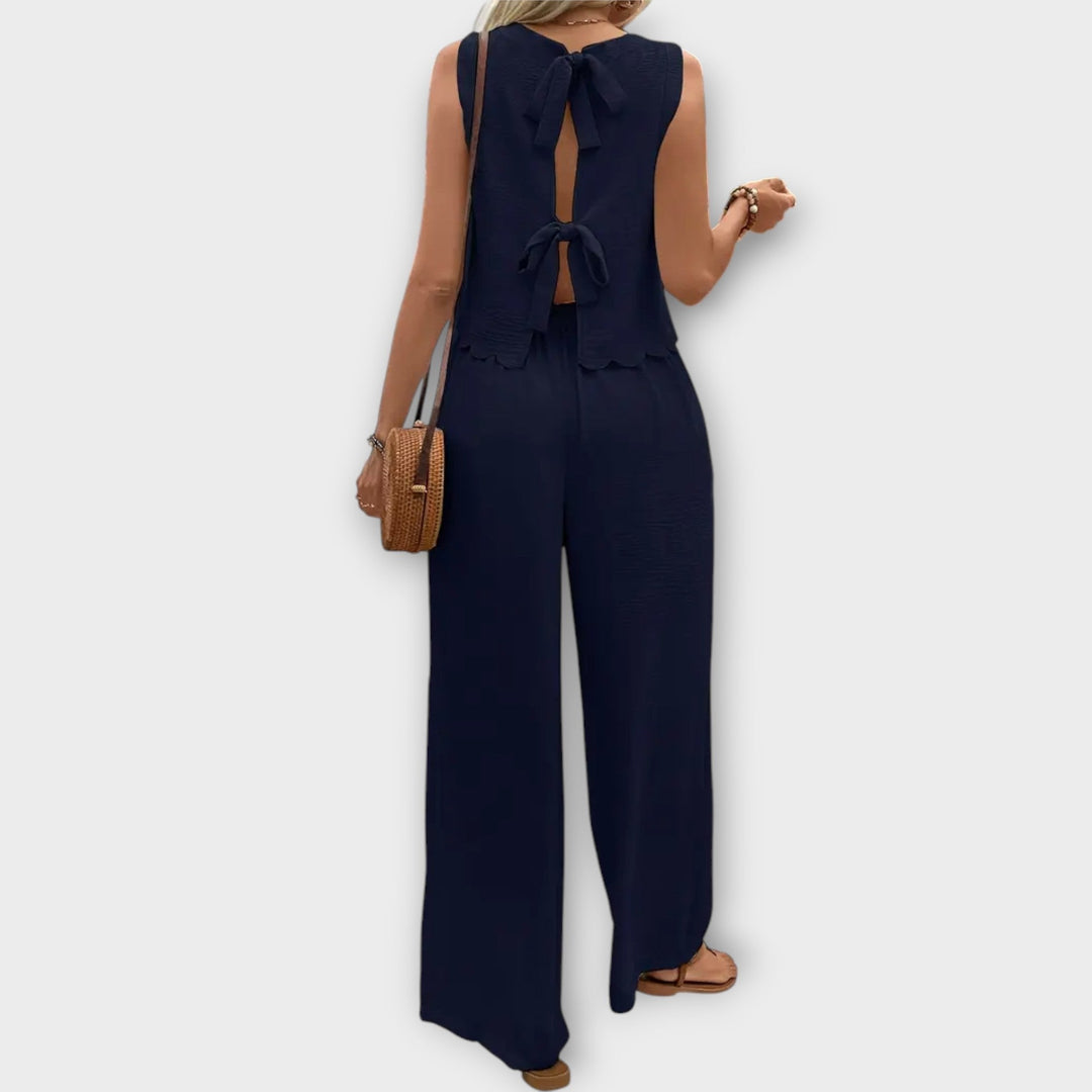 Vest met Bloemblaadjesrand & Lange Broek