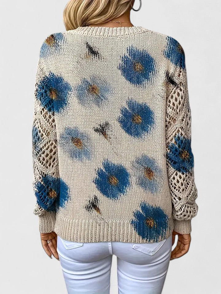 Aurélie | Pull élégant et stylé avec magnifique motif de fleurs